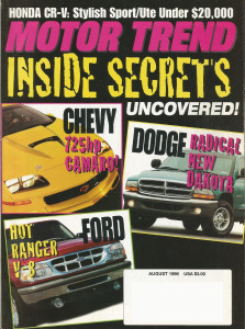 MOTOR TREND 1996 AUG - CHEVY MUSCLE, SALEEN, SLK230